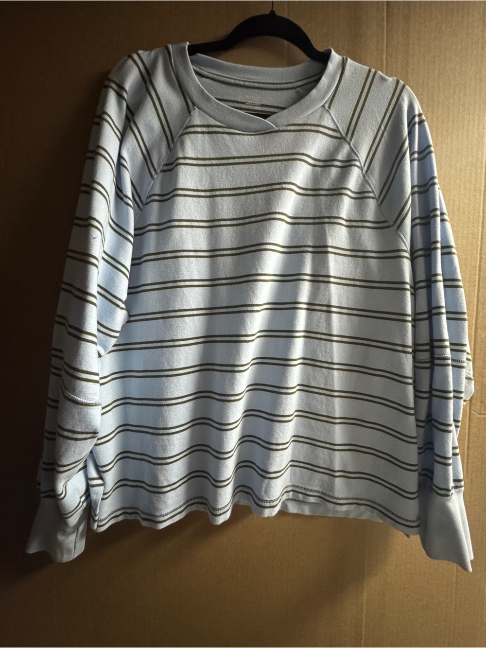 American Eagle Outfitters Light Blue Striped Long Sleeve Tee